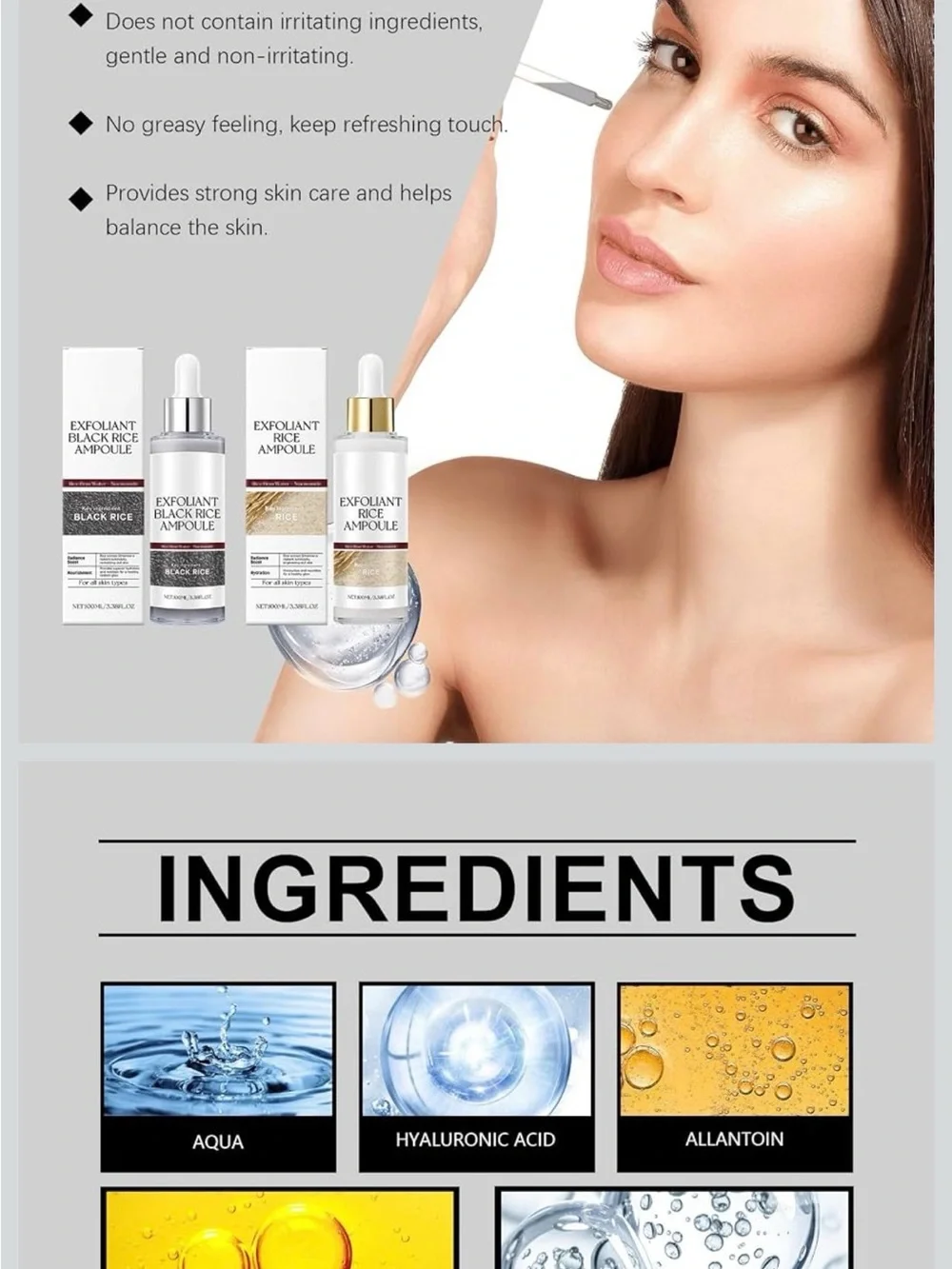 Exfoliant Rice and black rice ampoule skin treatment